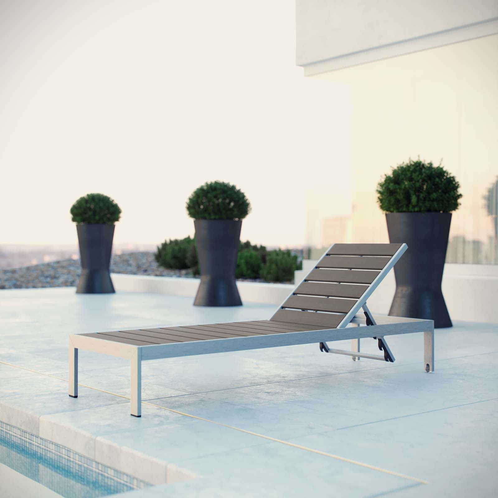 Shore Outdoor Patio Aluminum Chaise - Main Image