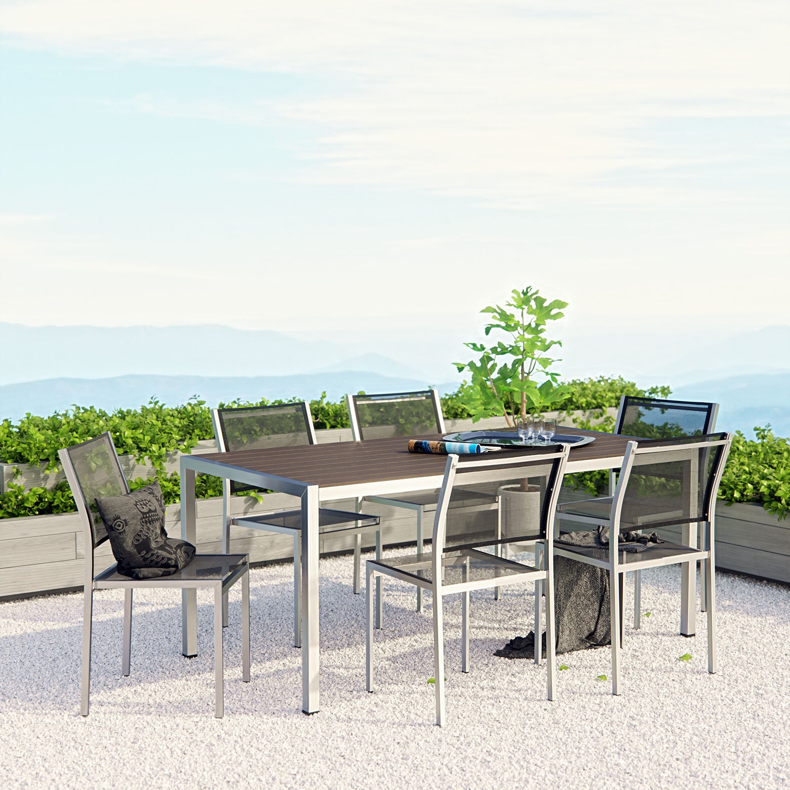 Shore Piece Outdoor Patio Aluminum Dining Set1