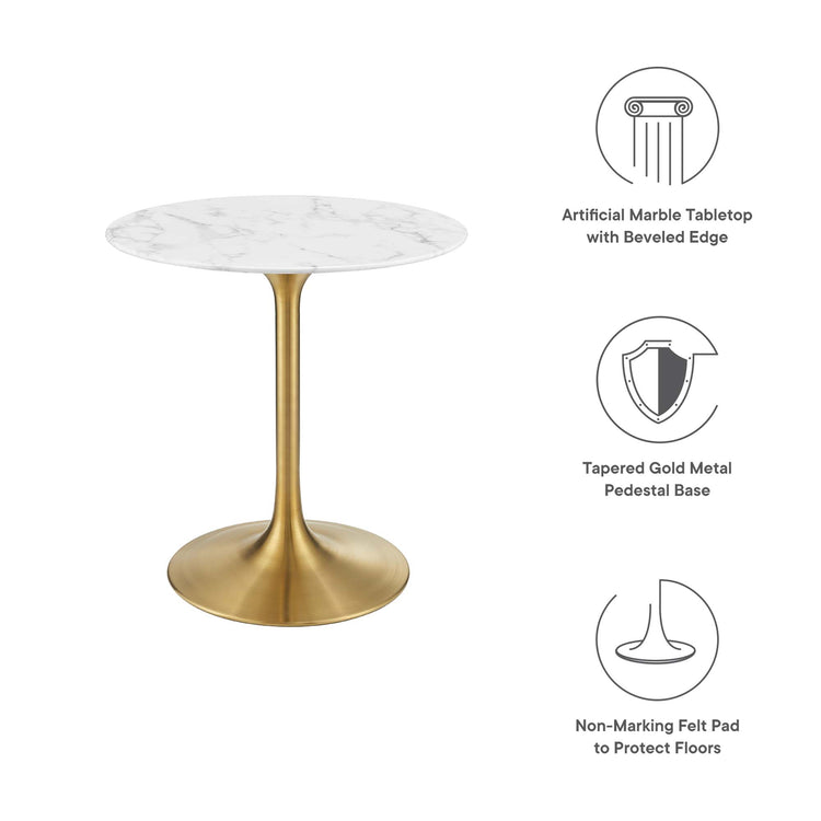 Faux Marble / Gold White