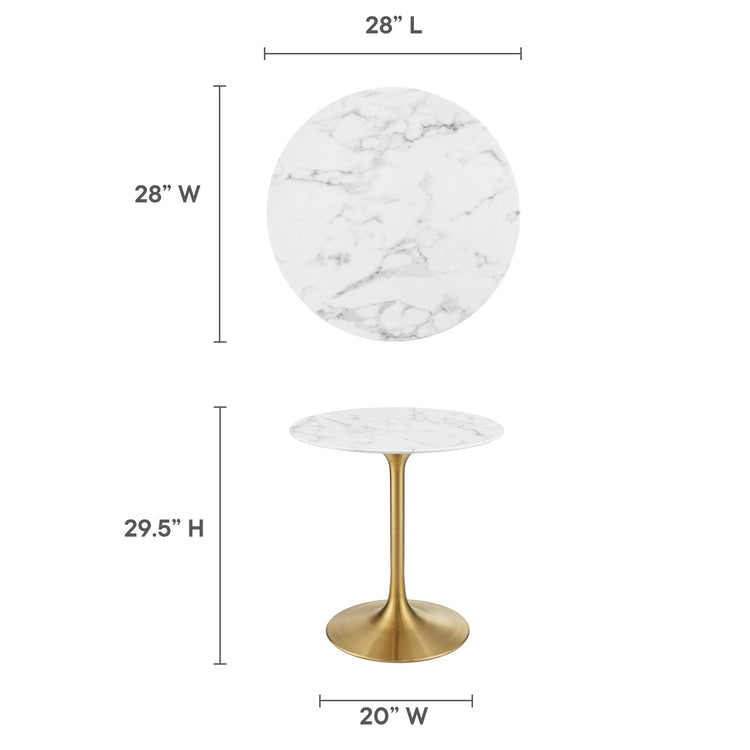 Faux Marble / Gold White