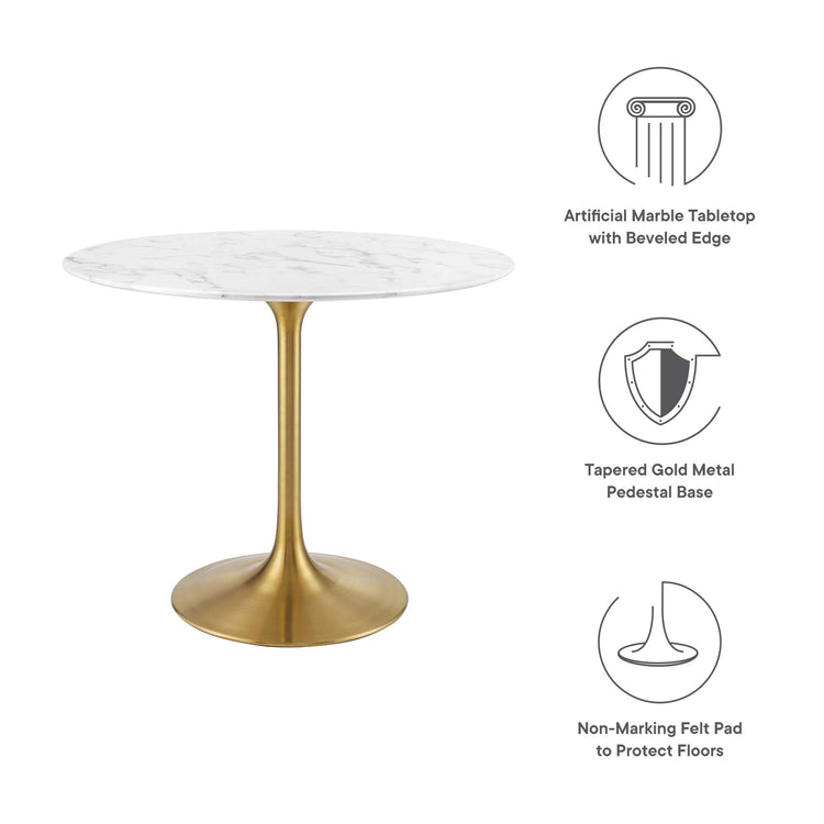 Faux Marble / Gold White