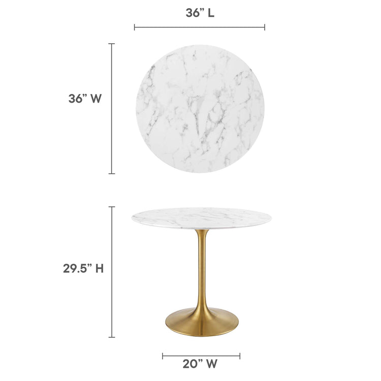 Faux Marble / Gold White