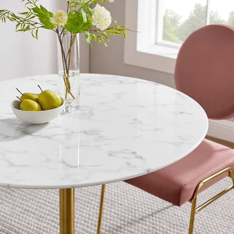 Faux Marble / Gold White