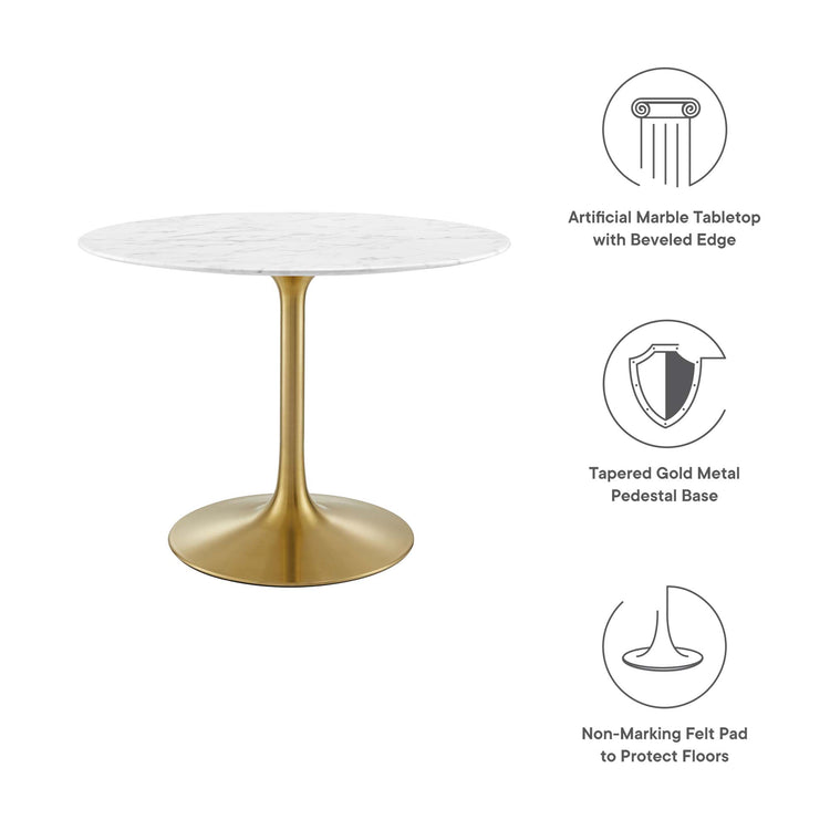 Faux Marble / Gold White