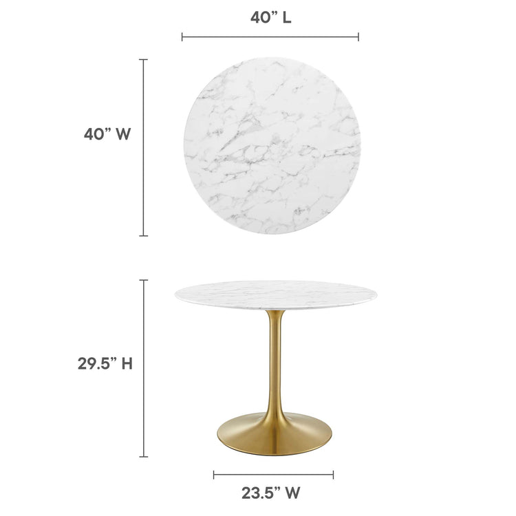 Faux Marble / Gold White