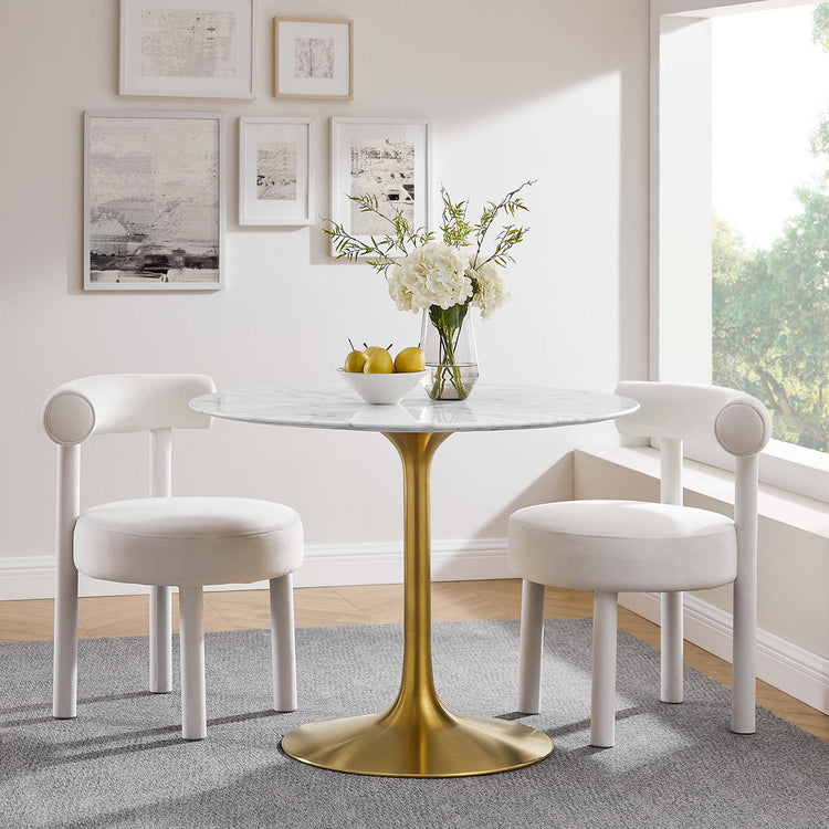 Faux Marble / Gold White
