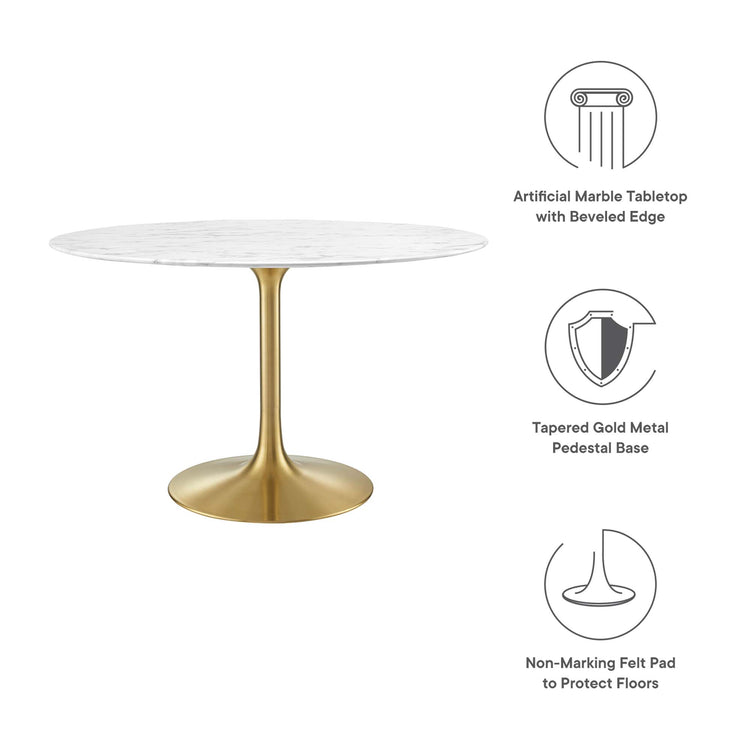 Faux Marble / Gold White