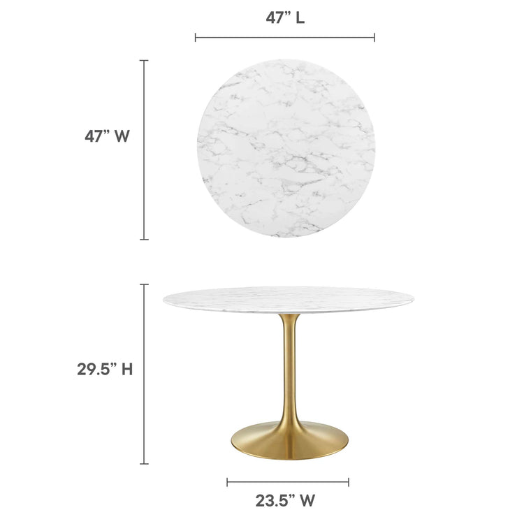 Faux Marble / Gold White