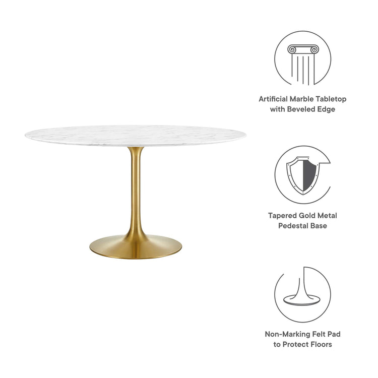 Faux Marble / Gold White