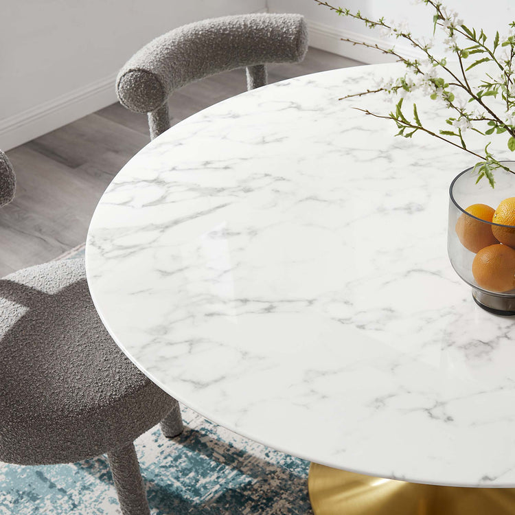 Faux Marble / Gold White
