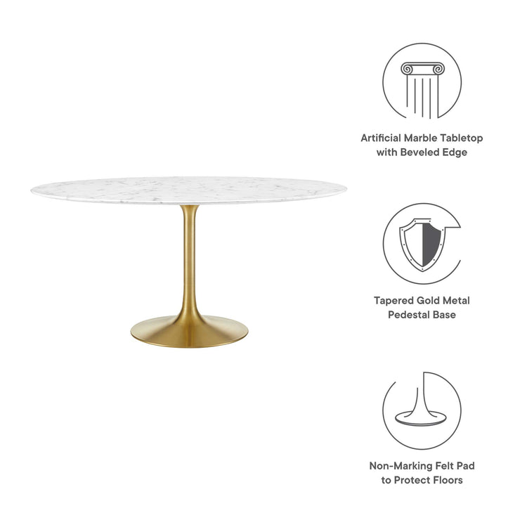 Faux Marble / Gold White