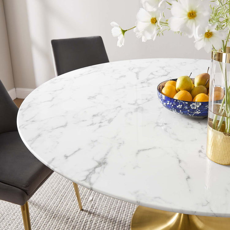 Faux Marble / Gold White