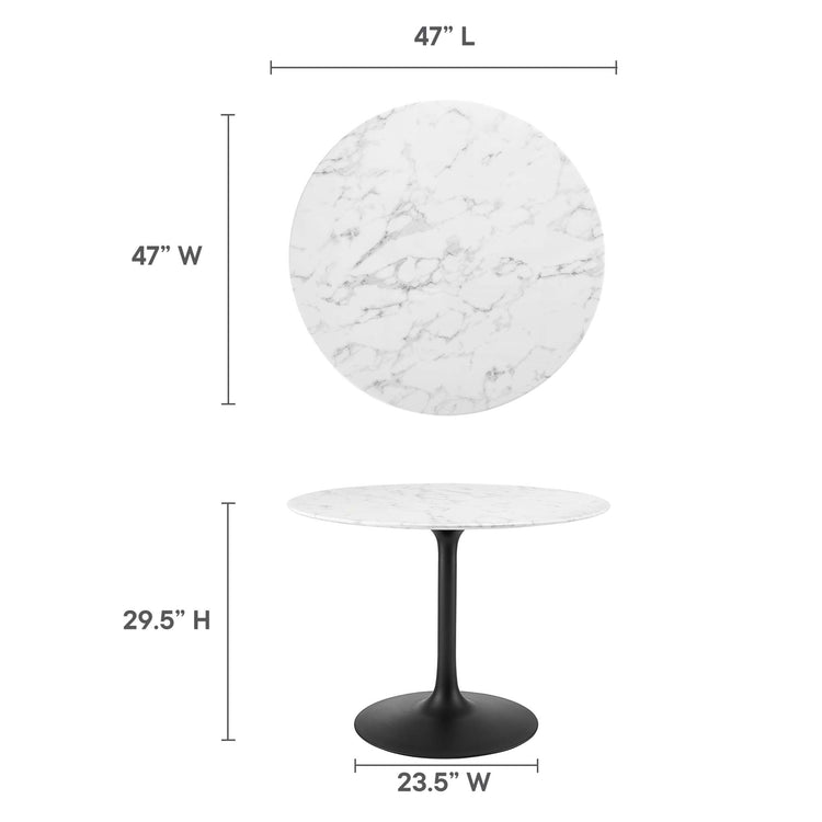 Faux Marble / Black White