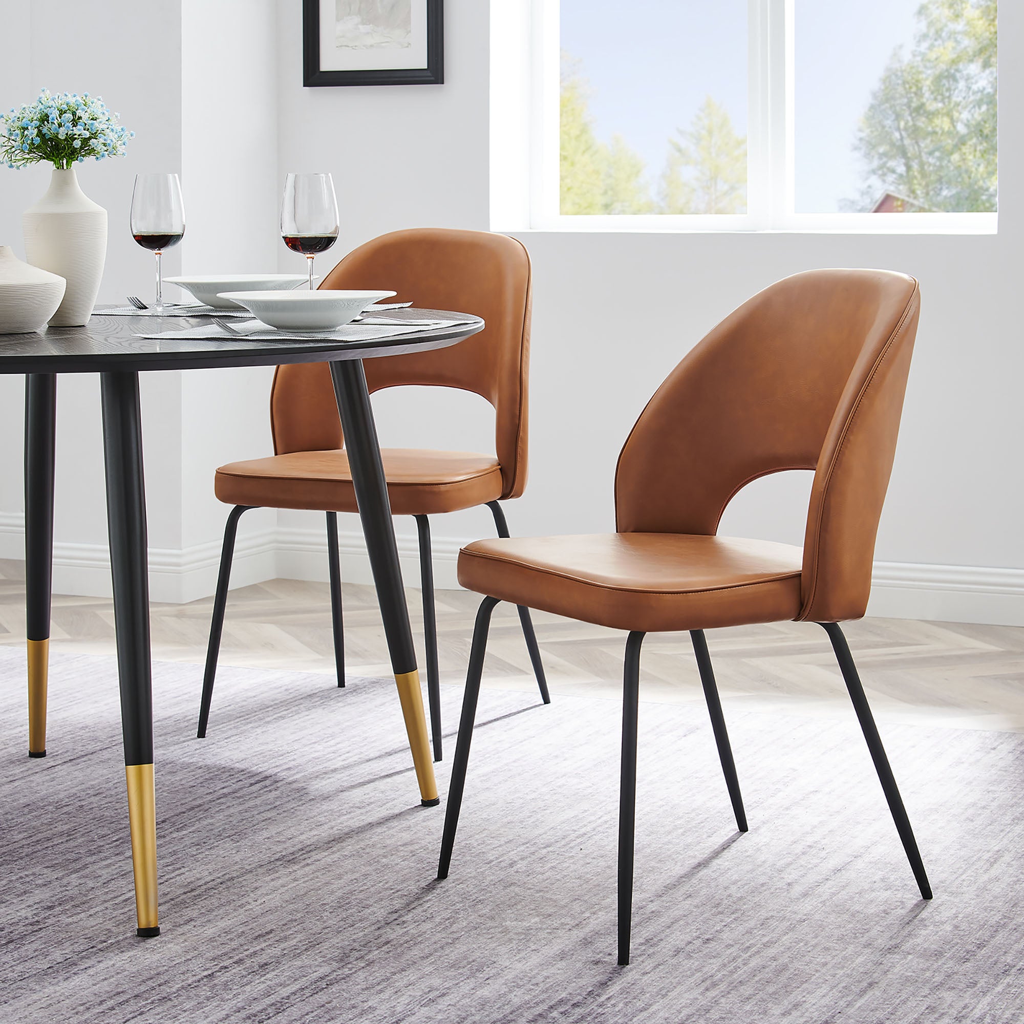 Nico Vegan Leather Dining Chair Set of - Main Image
