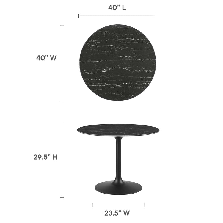 Faux Marble / Black Black