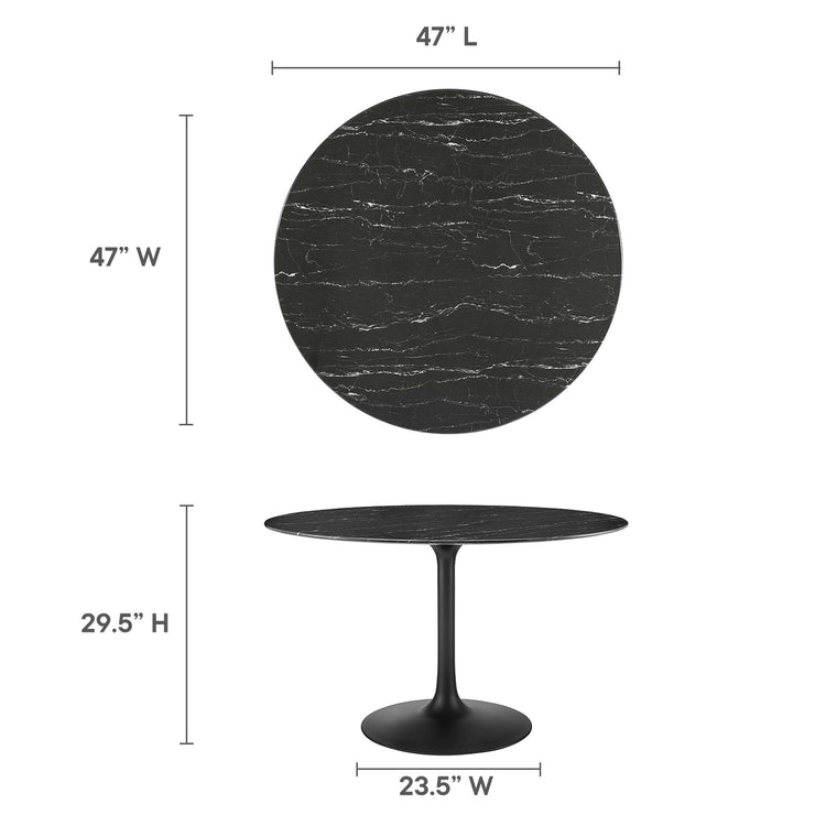 Faux Marble / Black Black