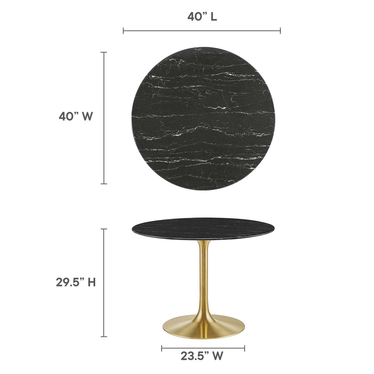 Faux Marble / Gold Black