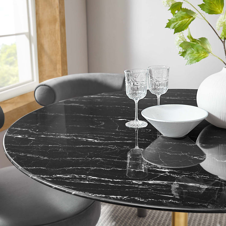 Faux Marble / Gold Black