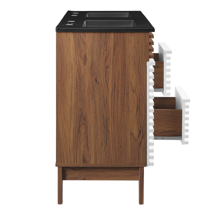 White Walnut Black / 48" Double