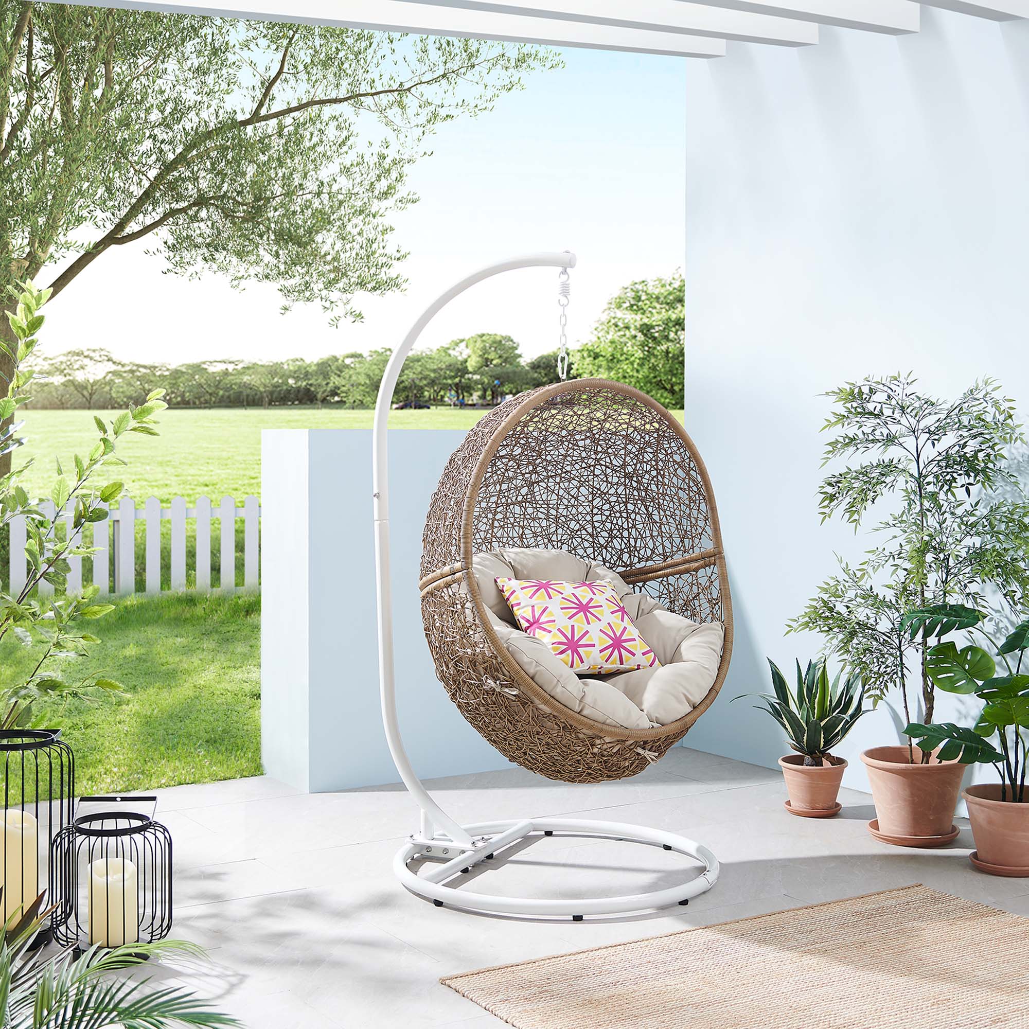 Herculaneum encase swing chair with stand Clearance