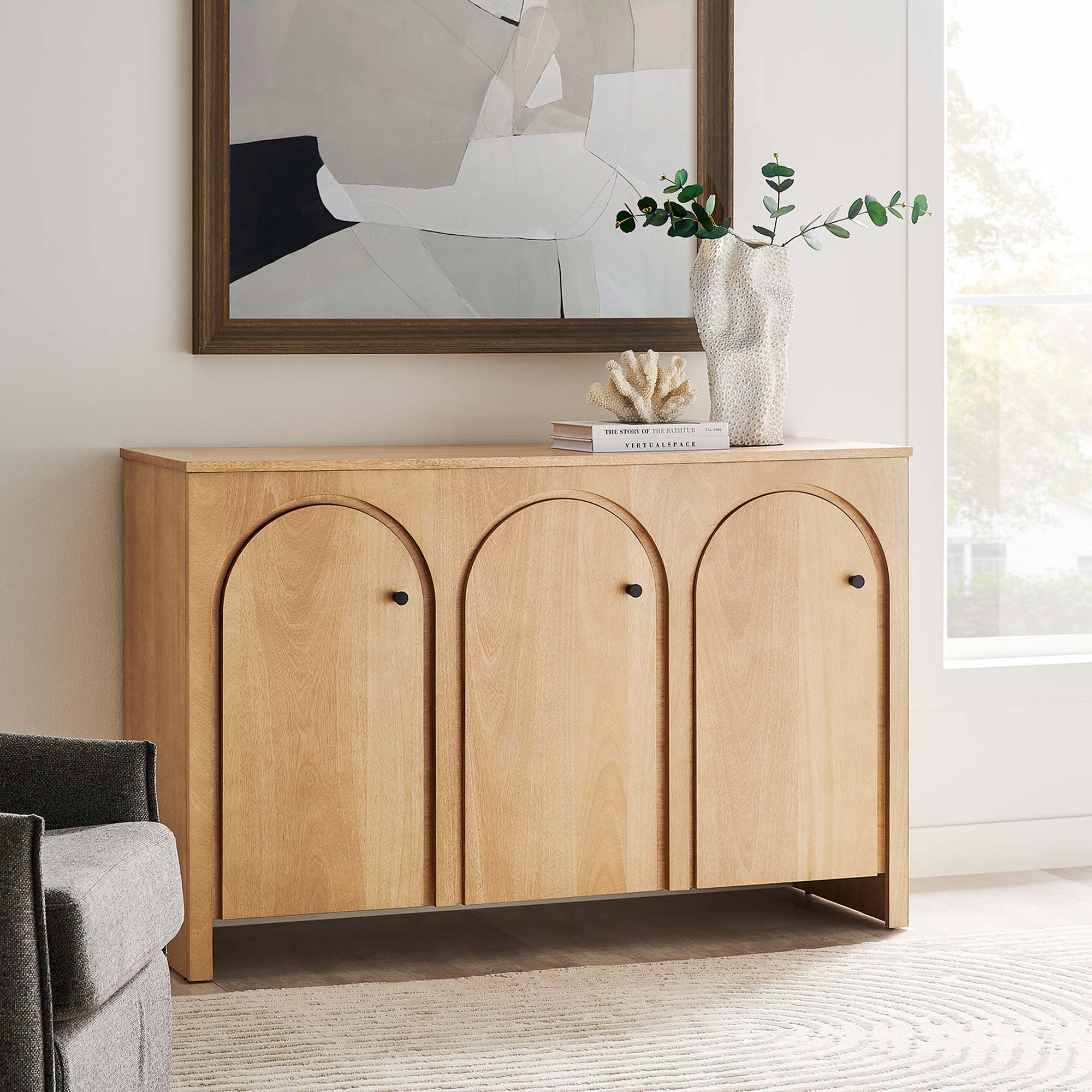 Appia 3-Door Arched Door Sideboard Storage Cabinet – Modway