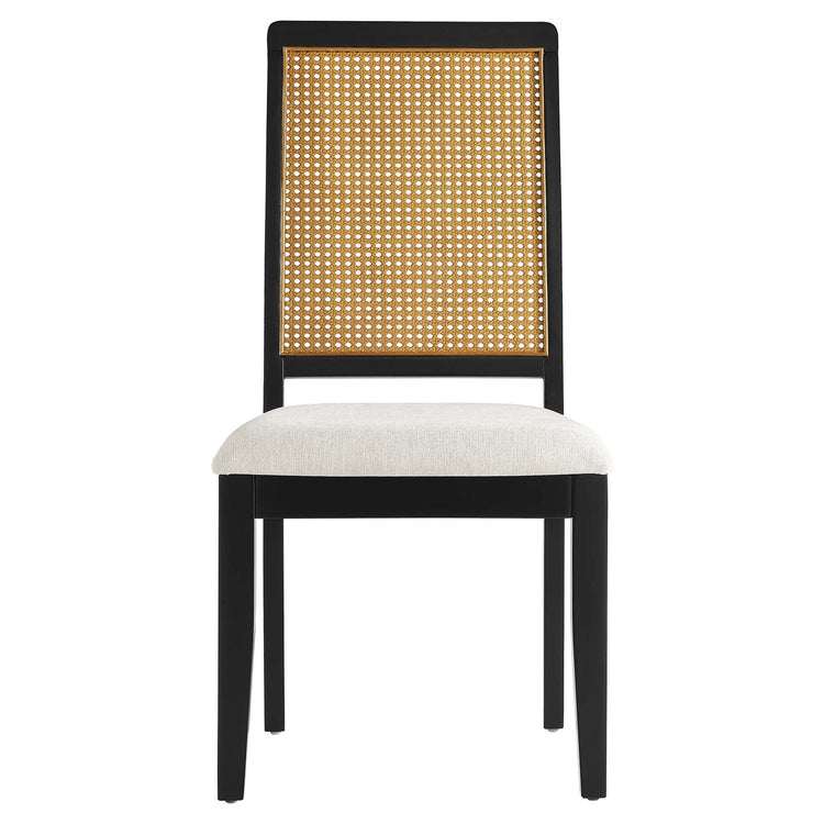 Black Natural Heathered Weave Ivory