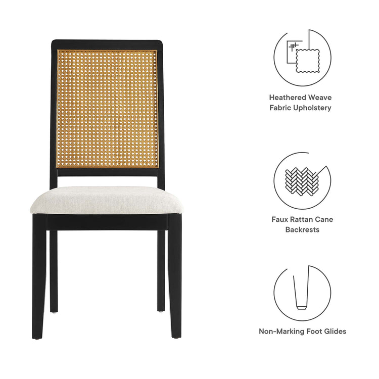 Black Natural Heathered Weave Ivory
