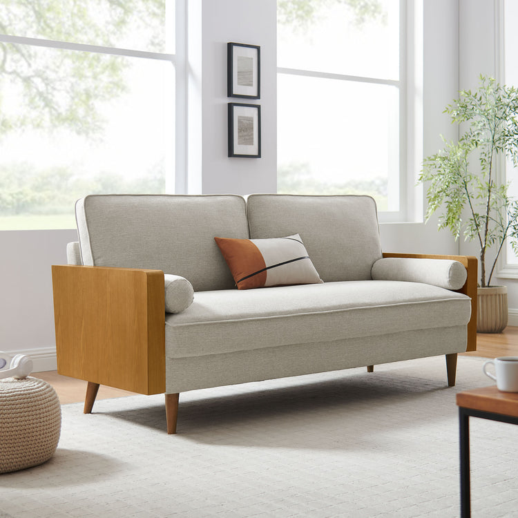 Walnut Heathered Weave Ivory