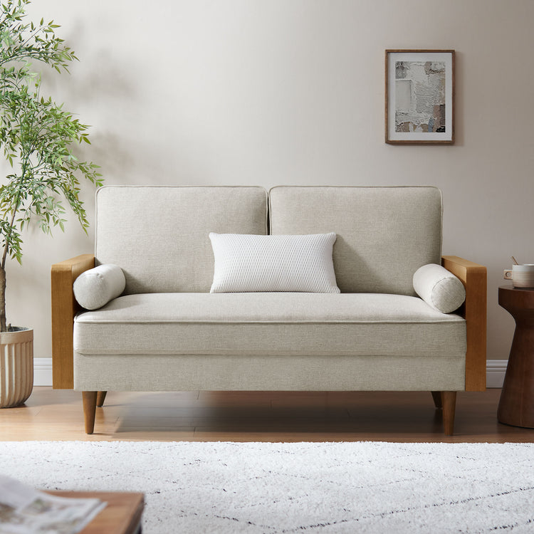 Walnut Heathered Weave Ivory