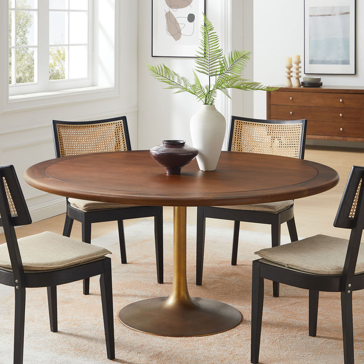 Solid Wood / Brass Walnut