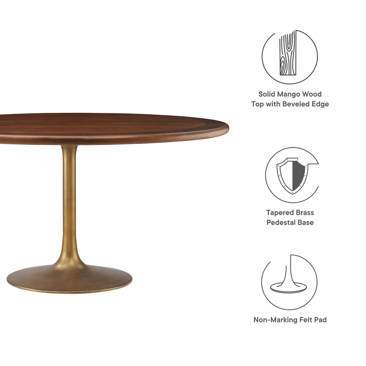 Solid Wood / Brass Walnut