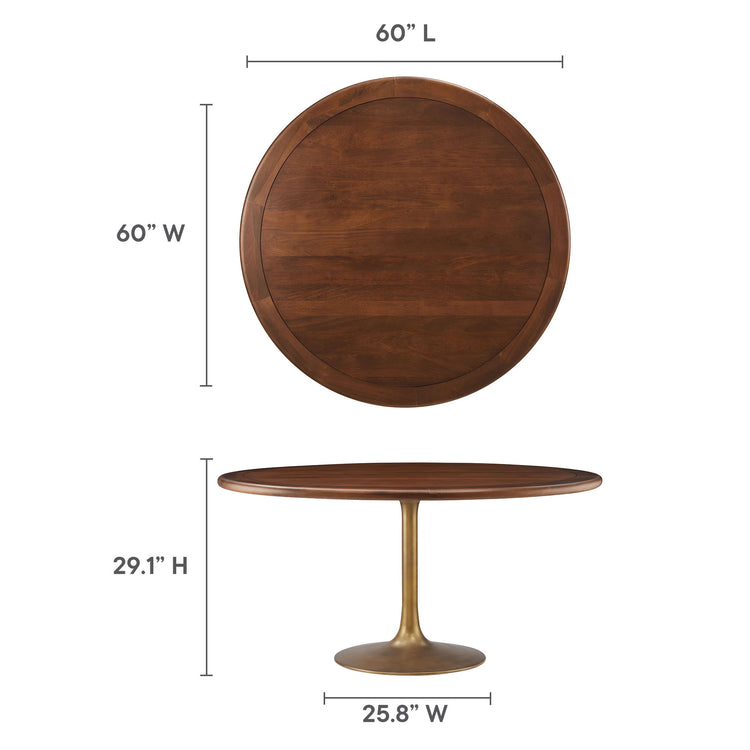 Solid Wood / Brass Walnut