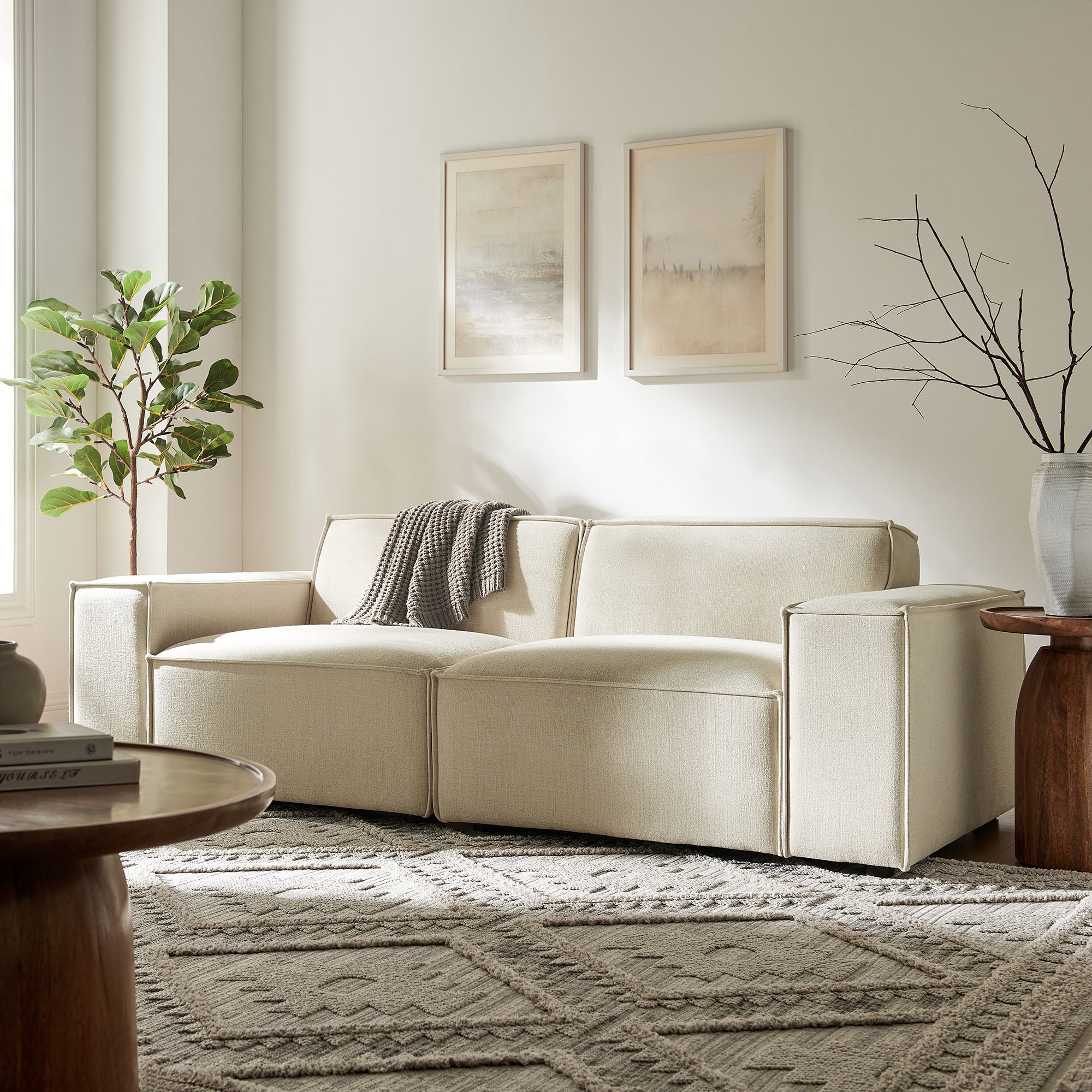 【☆ateliersheep】COREFIT ディープスムース2本 Restore 2-Piece Performance Fabric Upholstered Modular Loveseat