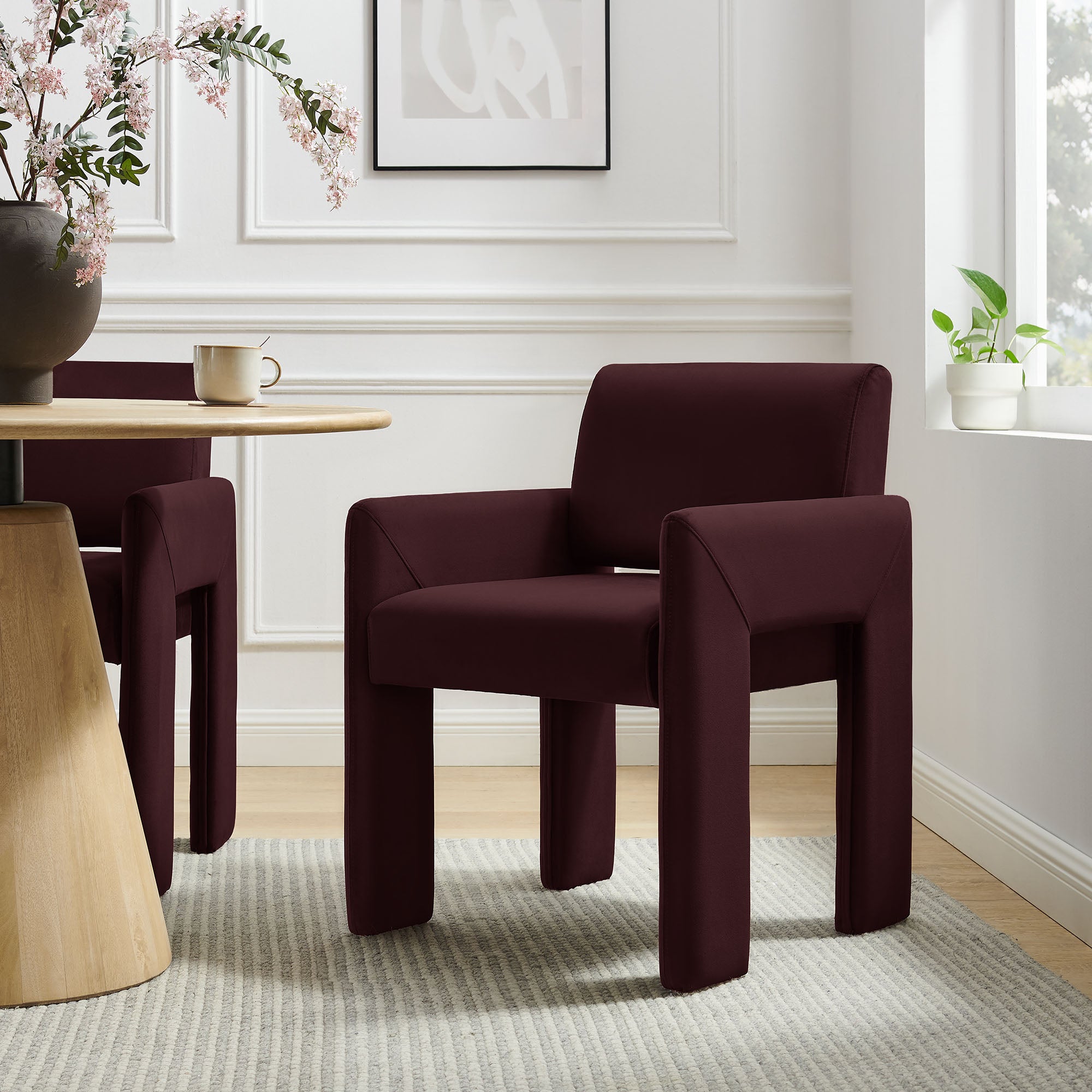 Daven Stain-Resistant Performance Velvet Dining Armchair – Modway