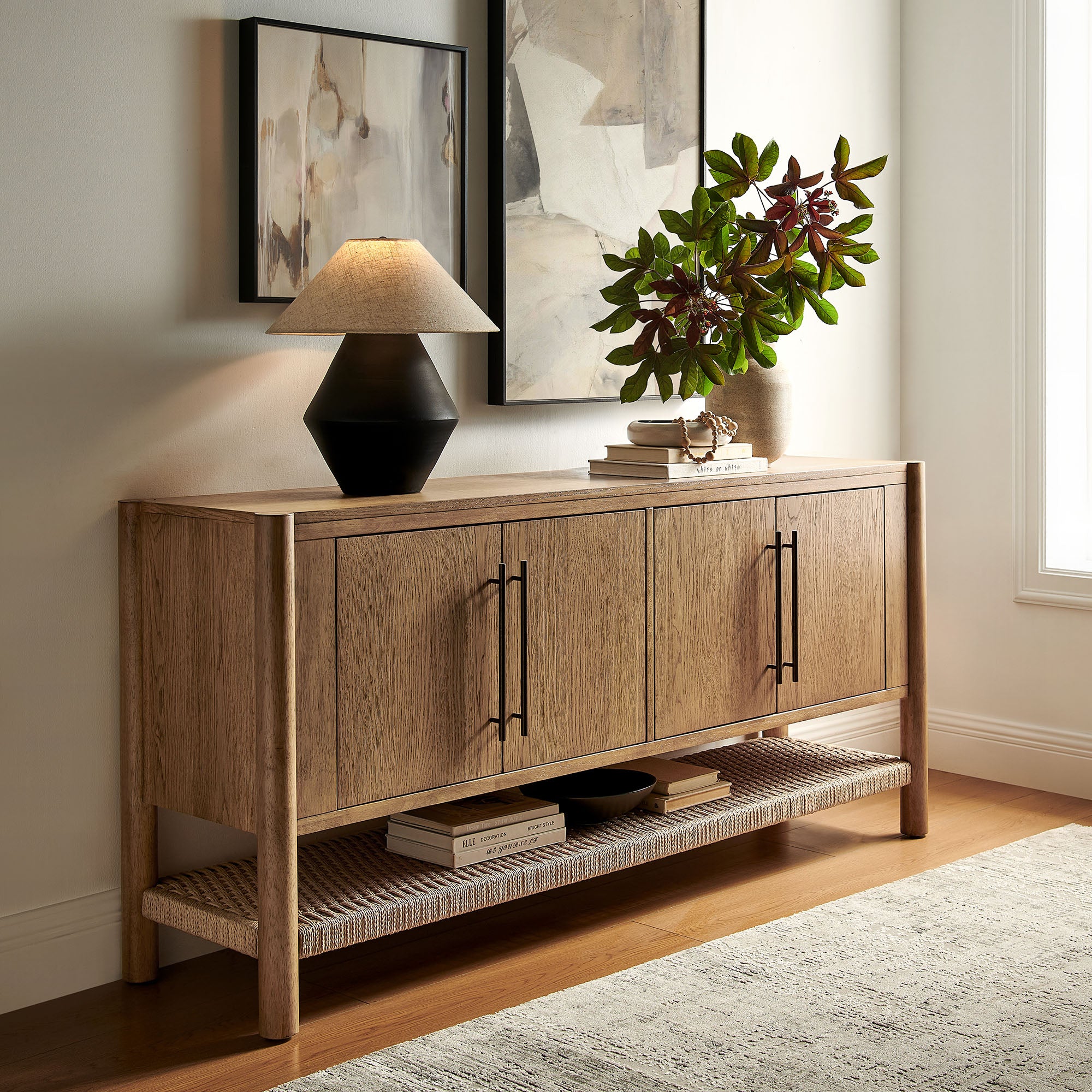 Taschen 4-Door Wood Sideboard Cabinet – Modway