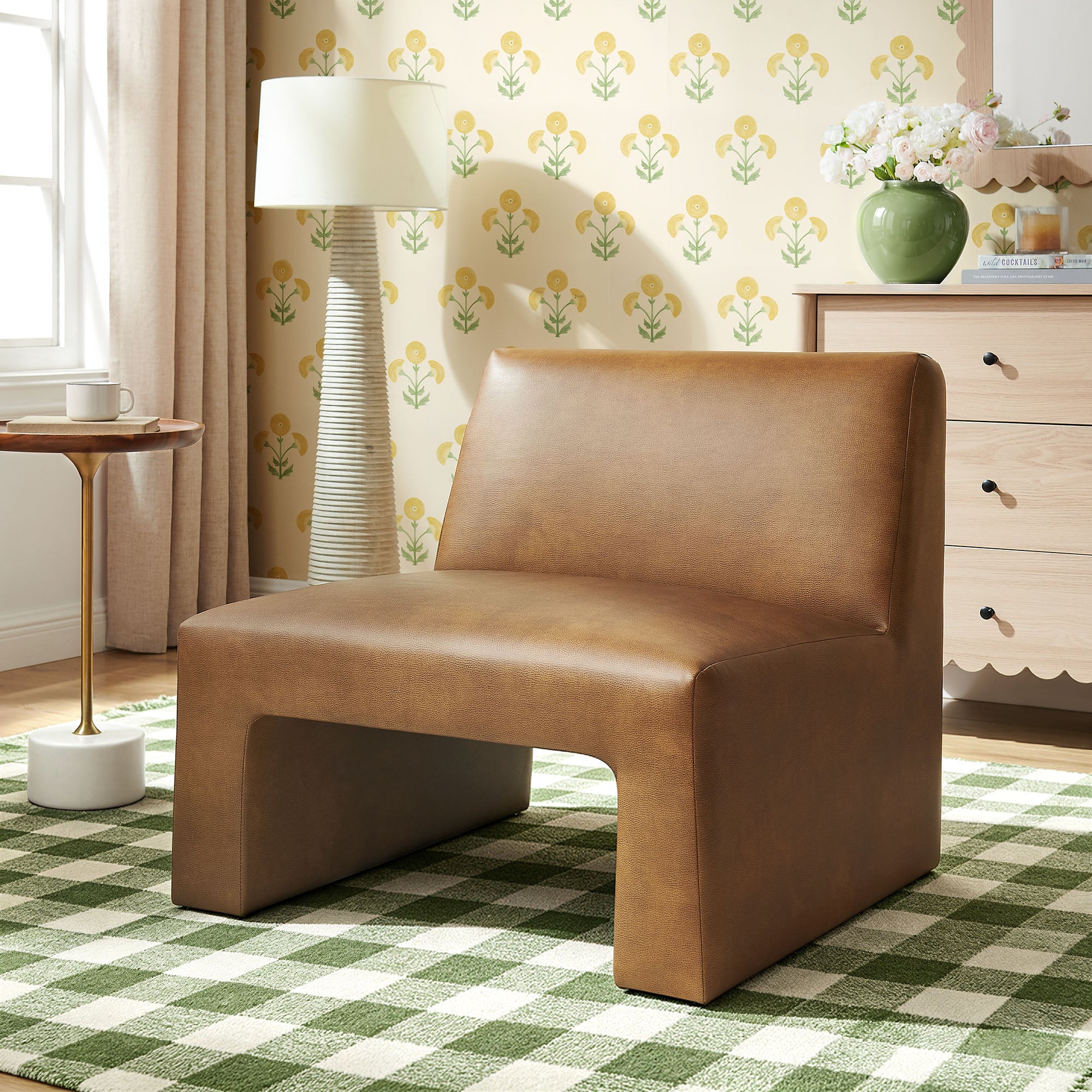 Amita Vegan Leather Armless Accent Chair – Modway
