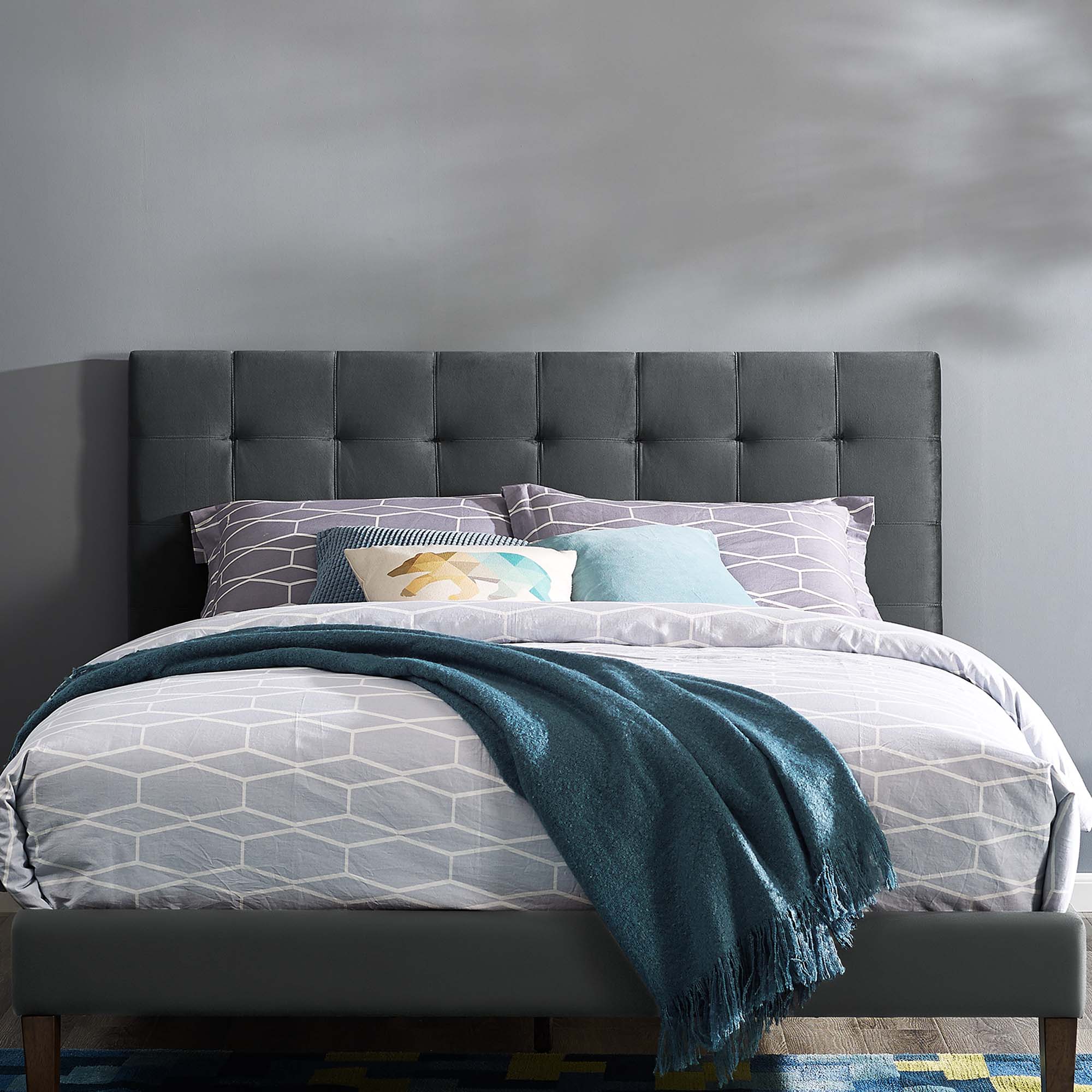 Emily Full Upholstered Fabric Headboard Gray - Modway Emily Full Upholstered Fabric Headboard Gray - Modway