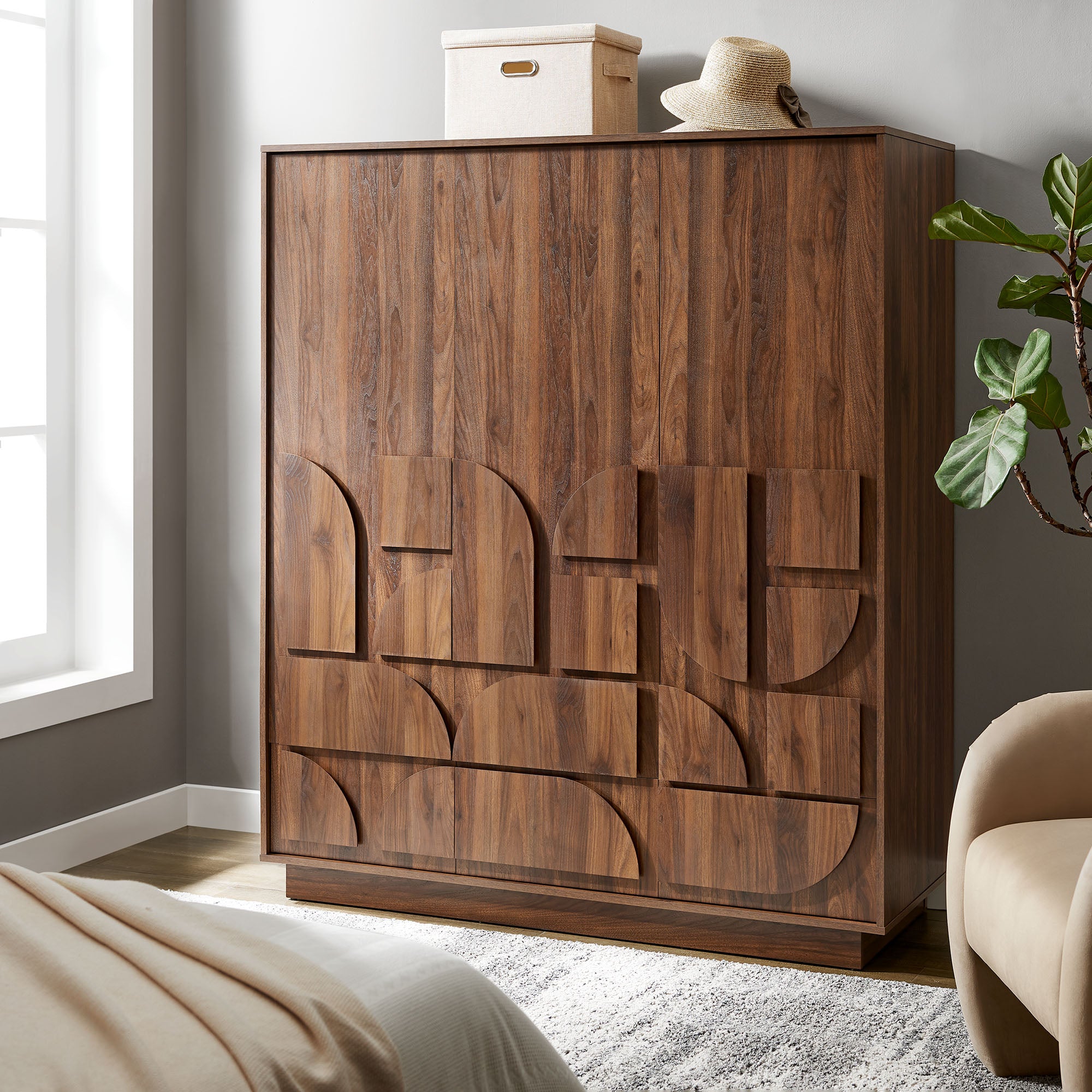 modern armoire dresser Modern Armoire Wardrobe with 3 Drawer - Bed Bath & Beyond