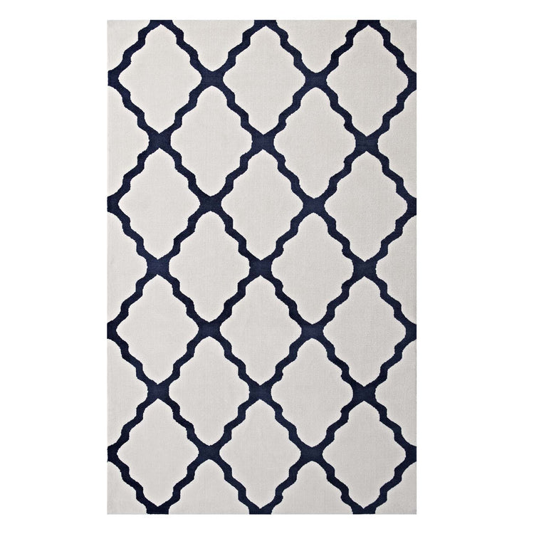 Ivory and Navy / 5x8