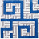 Ivory Light Gray and Blue / 5x8
