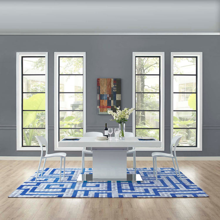Ivory Light Gray and Blue / 8x10