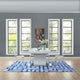 Ivory Light Gray and Blue / 8x10