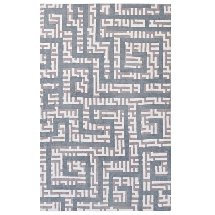 Ivory Light Gray and Sky Blue / 8x10