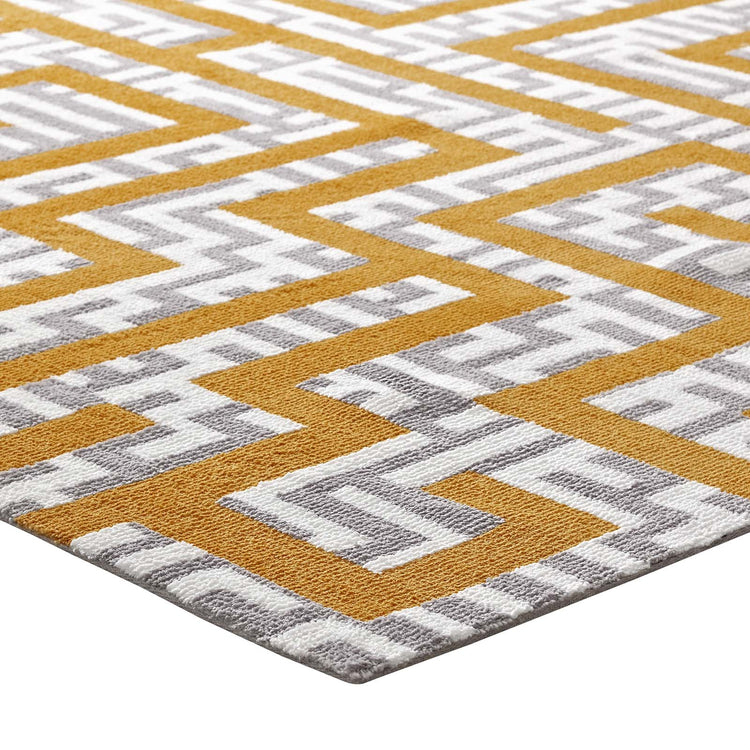 Ivory Light Gray and Banana Yellow / 5x8