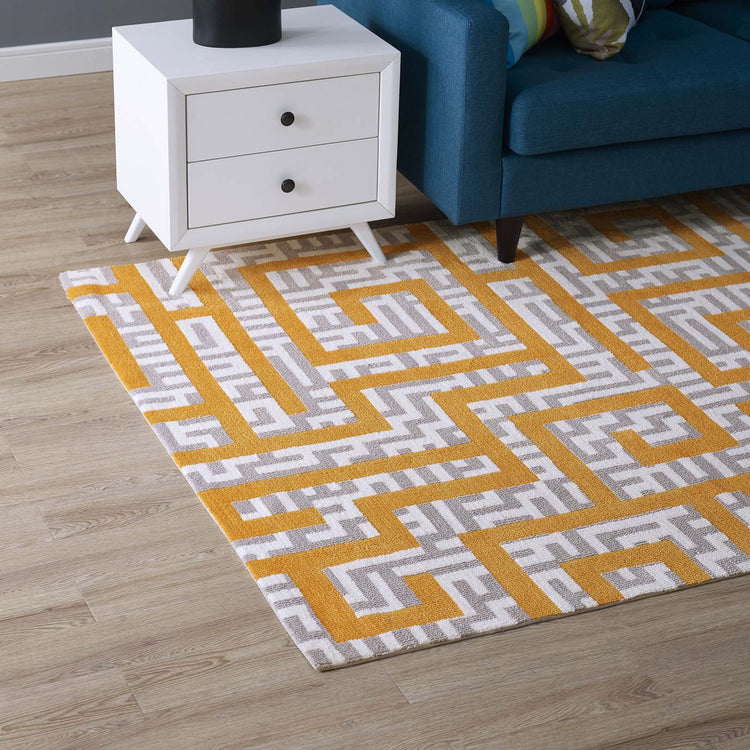 Ivory Light Gray and Banana Yellow / 8x10