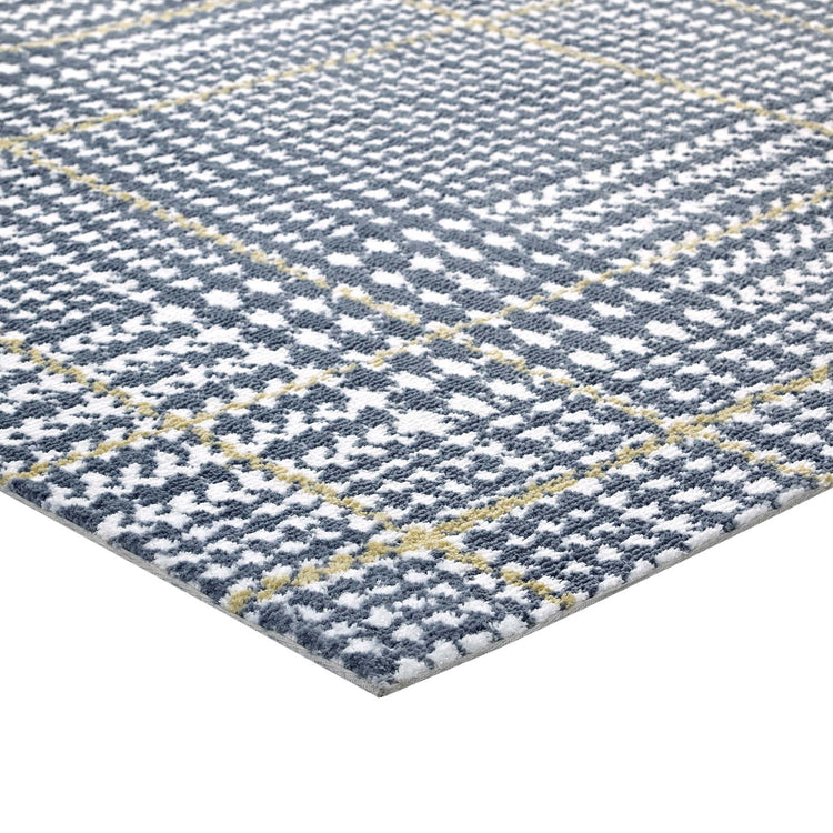 Ivory Cadet Blue and Citron / 5x8