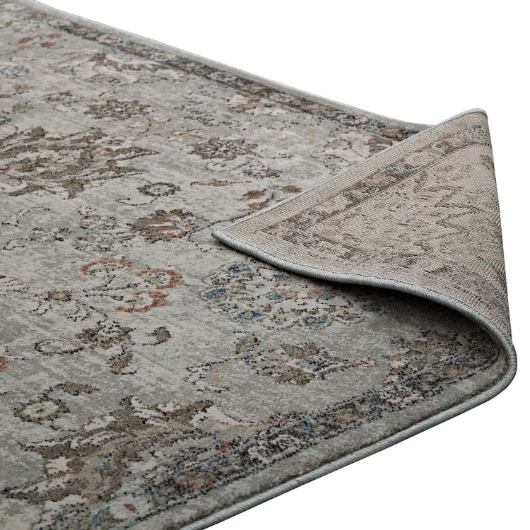 Silver Blue Beige and Brown / 5x8