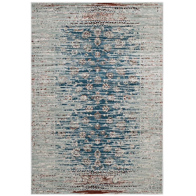 Teal Beige and Brown / 5x8