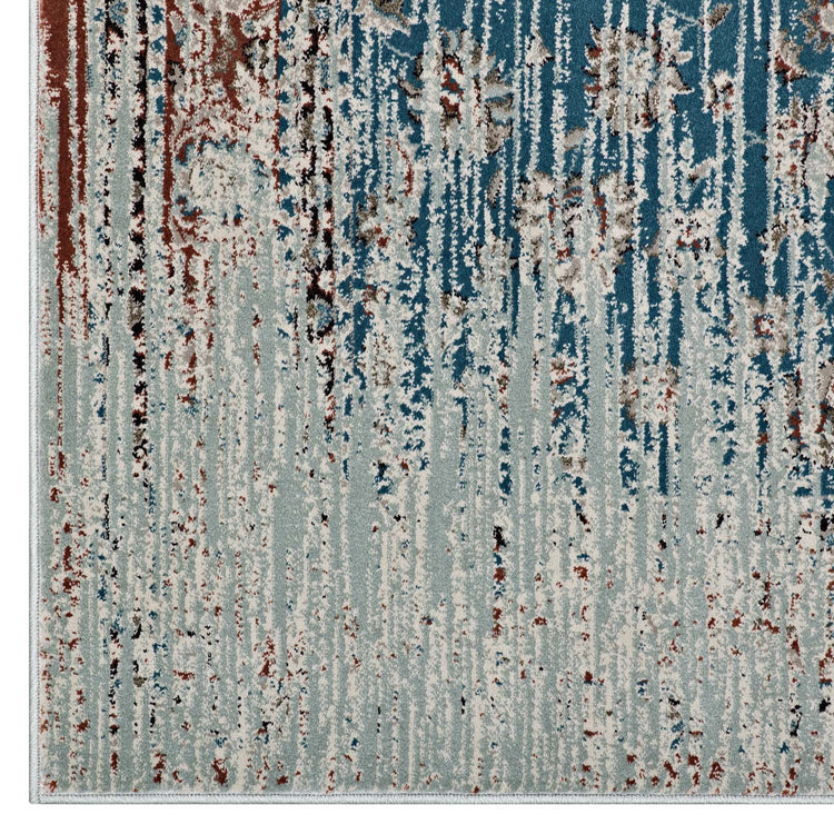 Teal Beige and Brown / 5x8