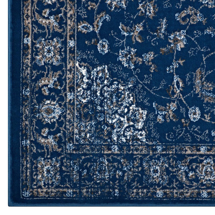 Moroccan Blue Beige and Ivory / 5x8